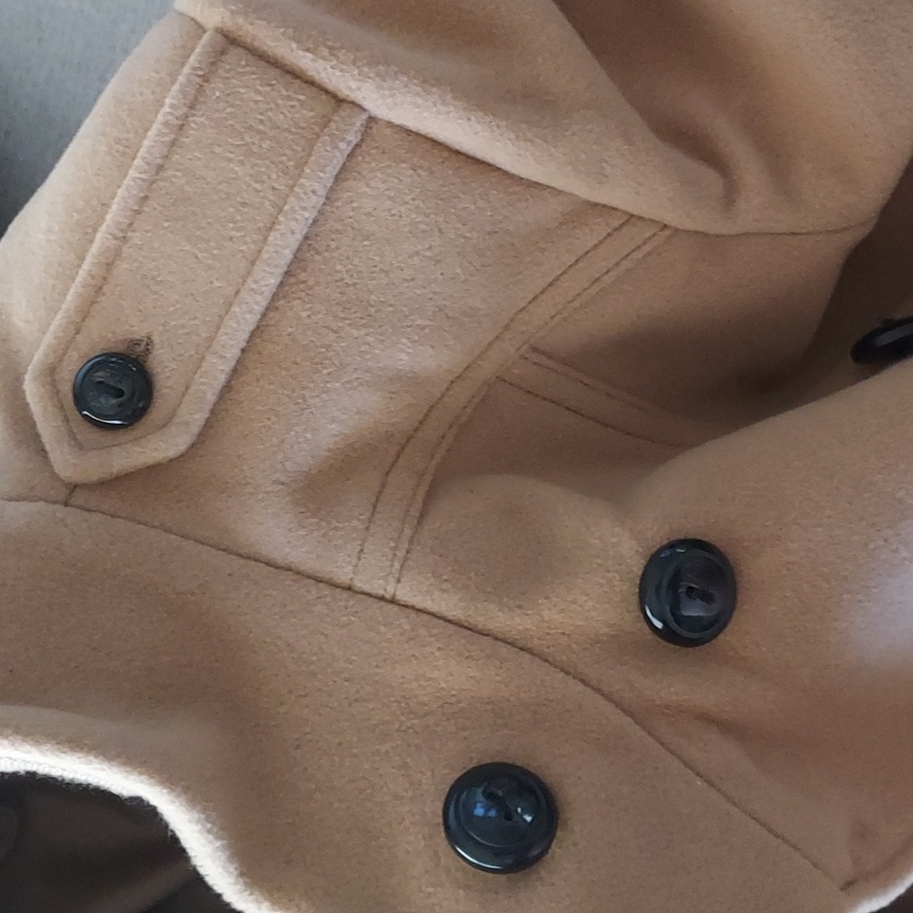 COLE HAAN Wool and Cashmere Blend Belted Tan Women's Coat Sz-8 - Picture 9 of 10
